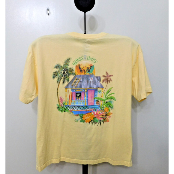 Goin' Casual Yellow Drinks are on the House T-Shirt XL - Picture 2 of 2